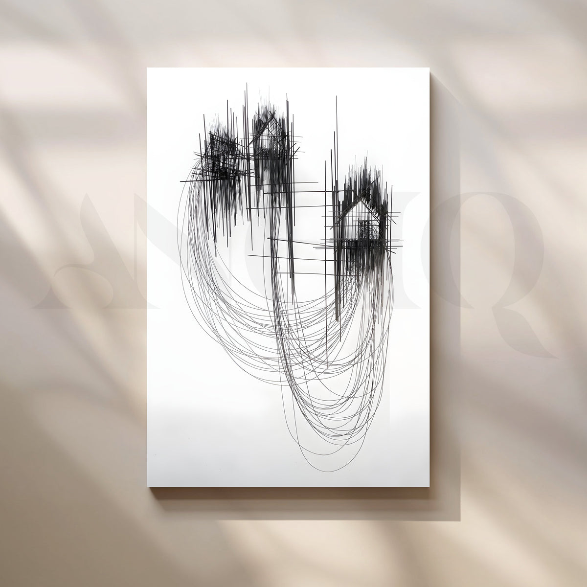Black Line Architectura Canvas Artwork – Asha Art Studio