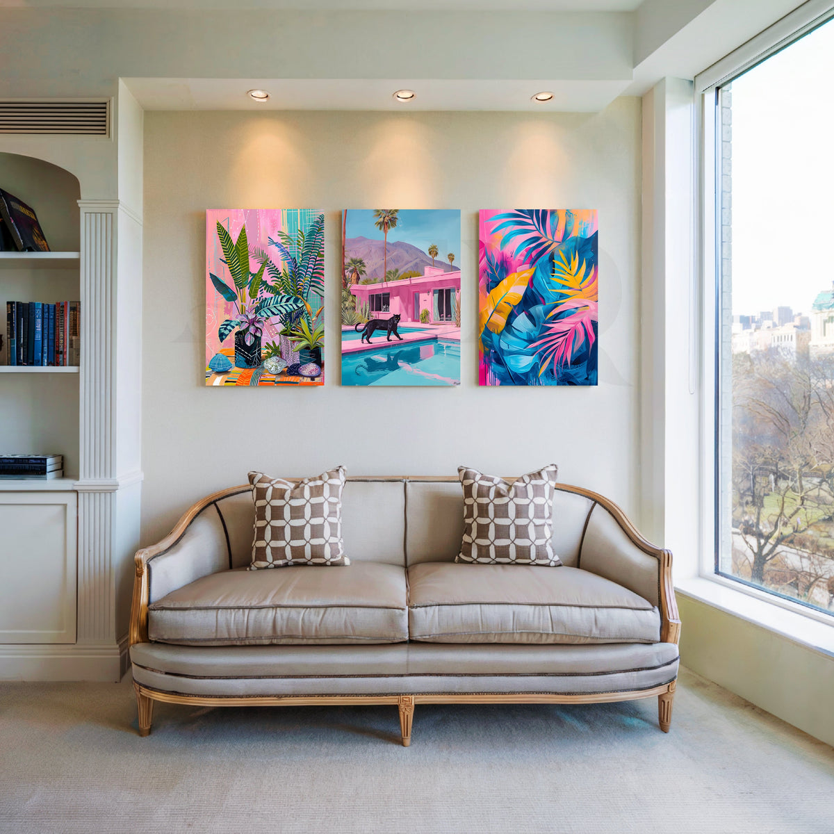 Miami Tropic Dreams Gallery Wall – Set of 3 Artworks – Asha Art Studio