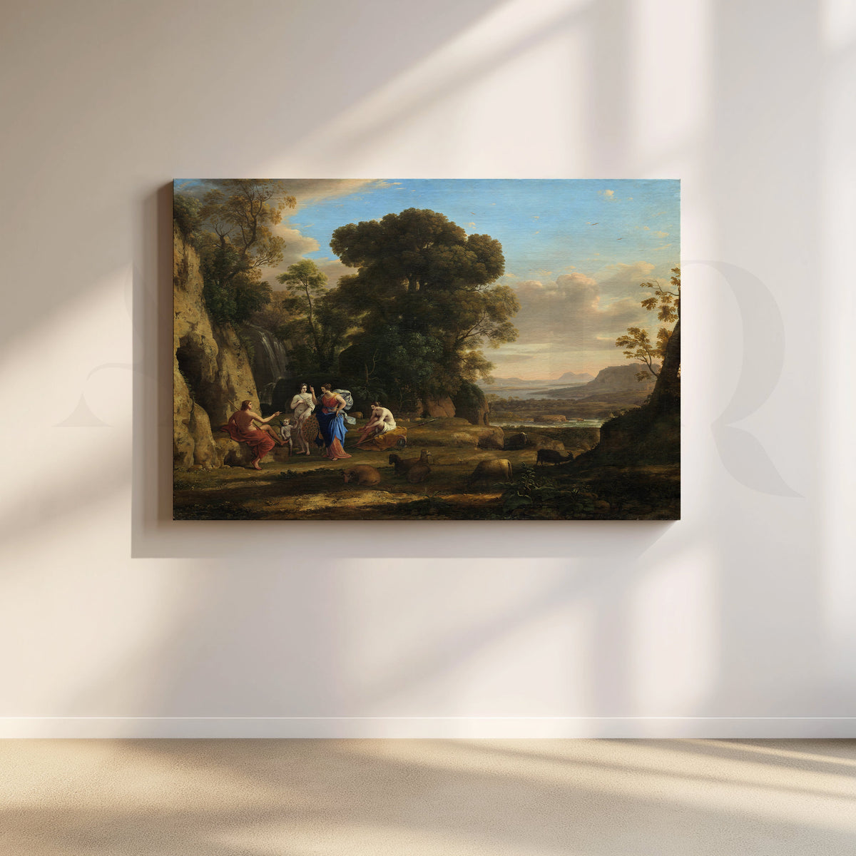 Pastoral Dance by the Falls Canvas Artwork – Asha Art Studio