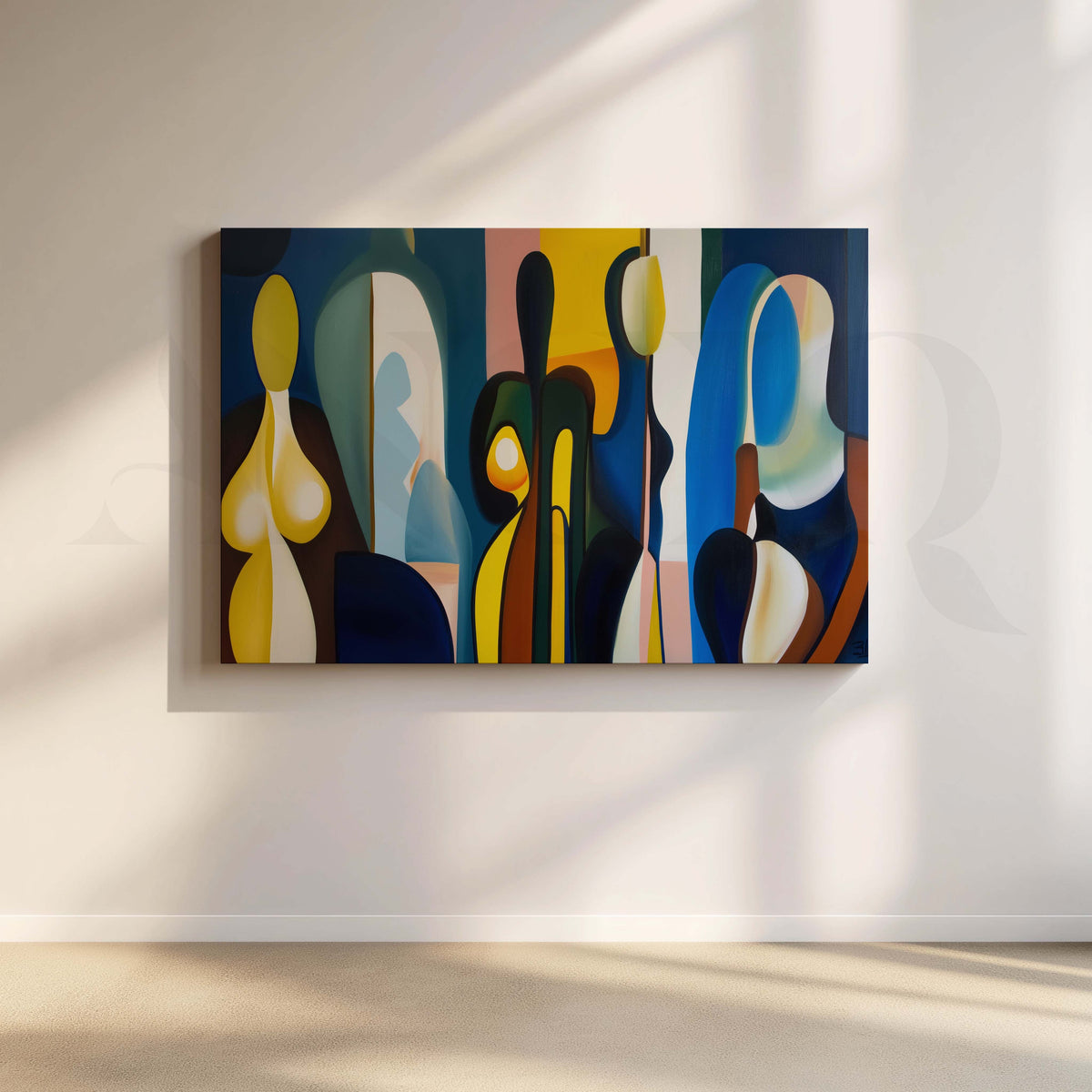 Abstract Figurative Modern Canvas Artwork – Asha Art Studio