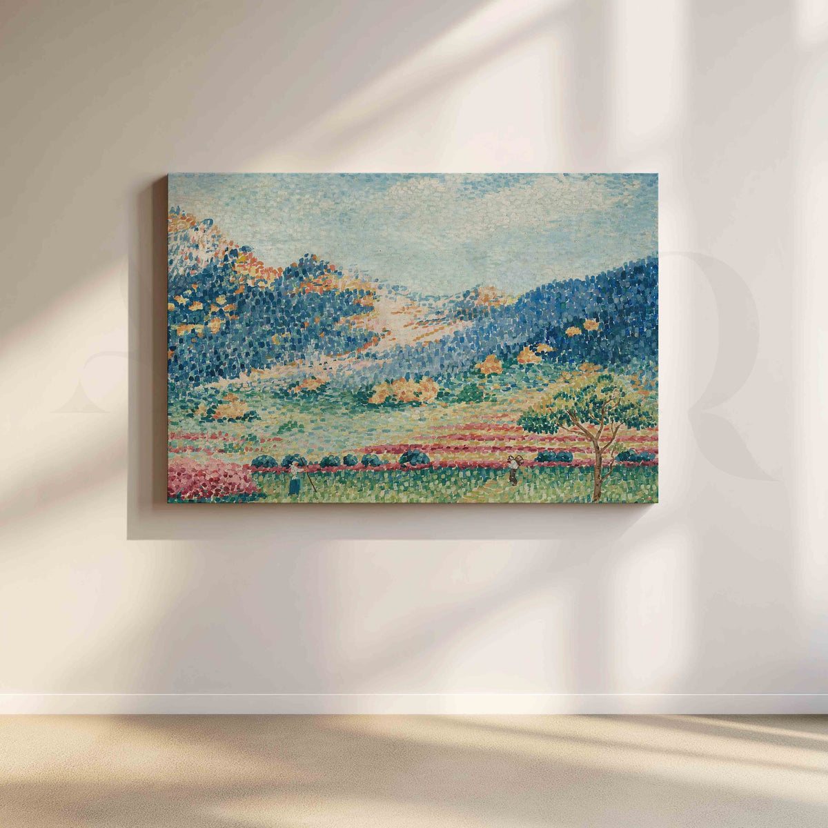 Pastel Meadow Valley Canvas Artwork – Asha Art Studio