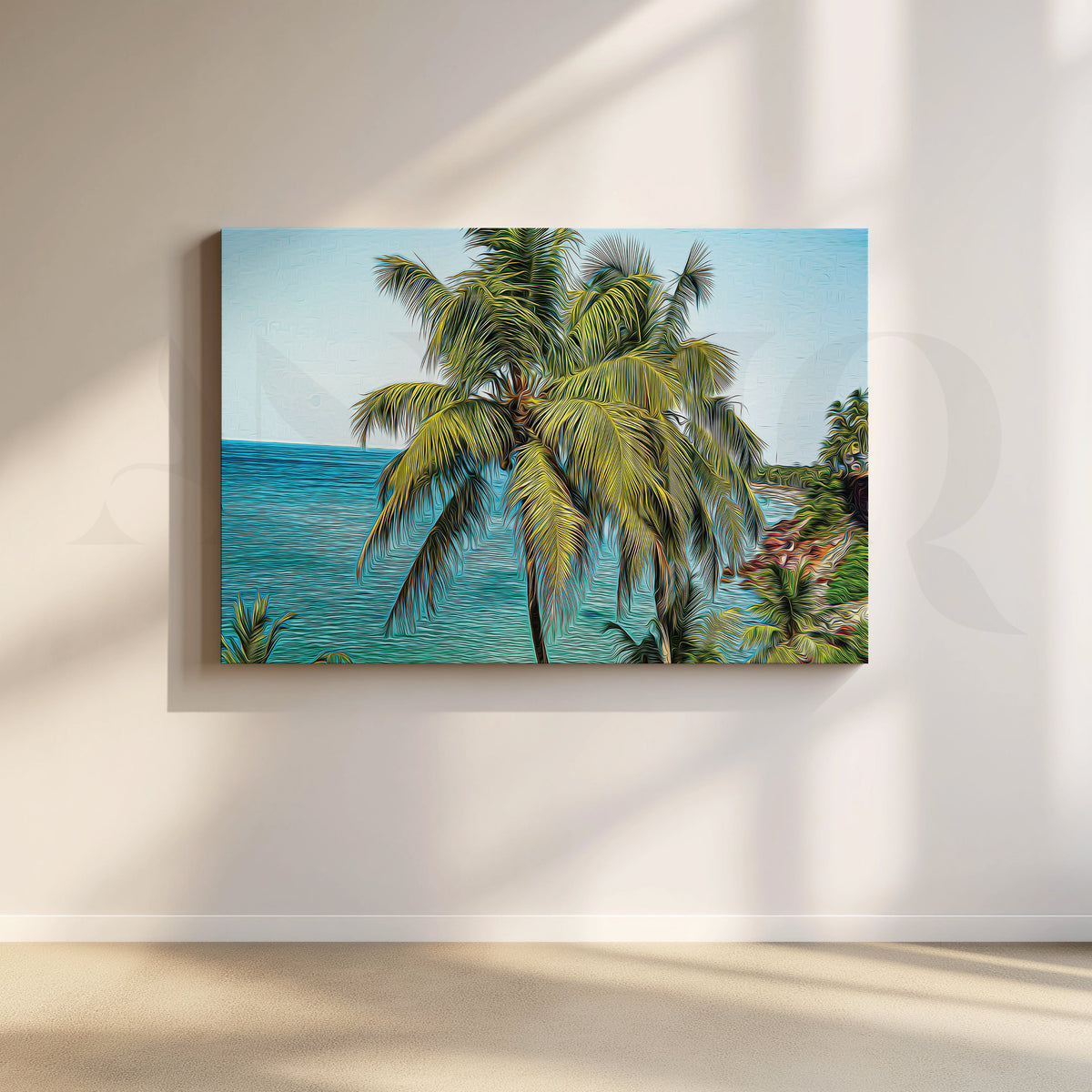 Beach Breezy Palms Canvas Artwork – Asha Art Studio