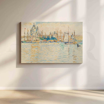 Venice Waterfront Cityscape Canvas Artwork – Asha Art Studio