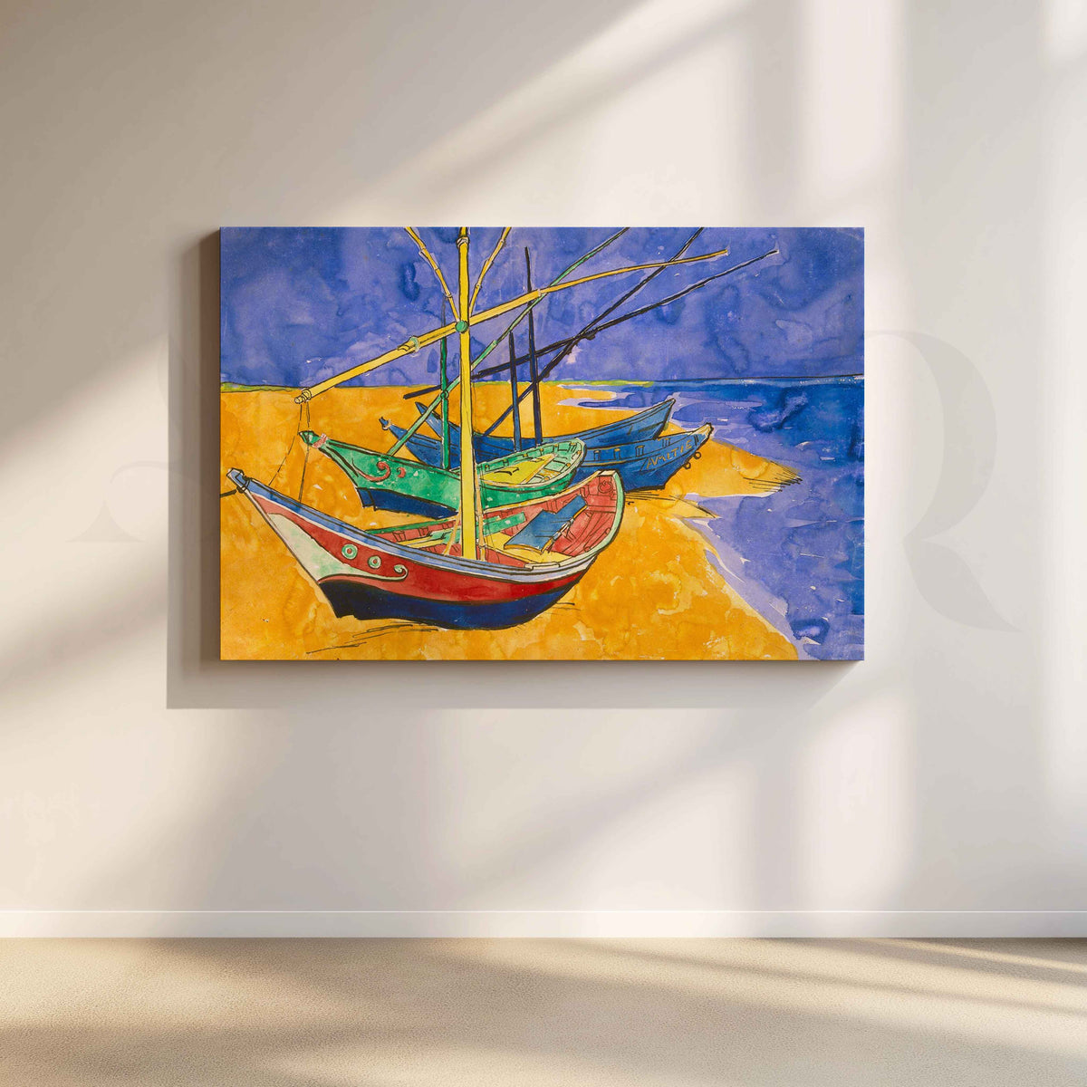 Van Gogh Fishing Boats Canvas Artwork – Asha Art Studio