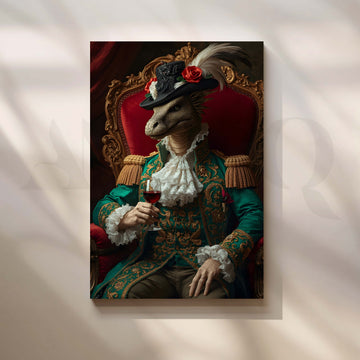 Royal Lizard Portrait Luxury Pop Artwork – Asha Art Studio