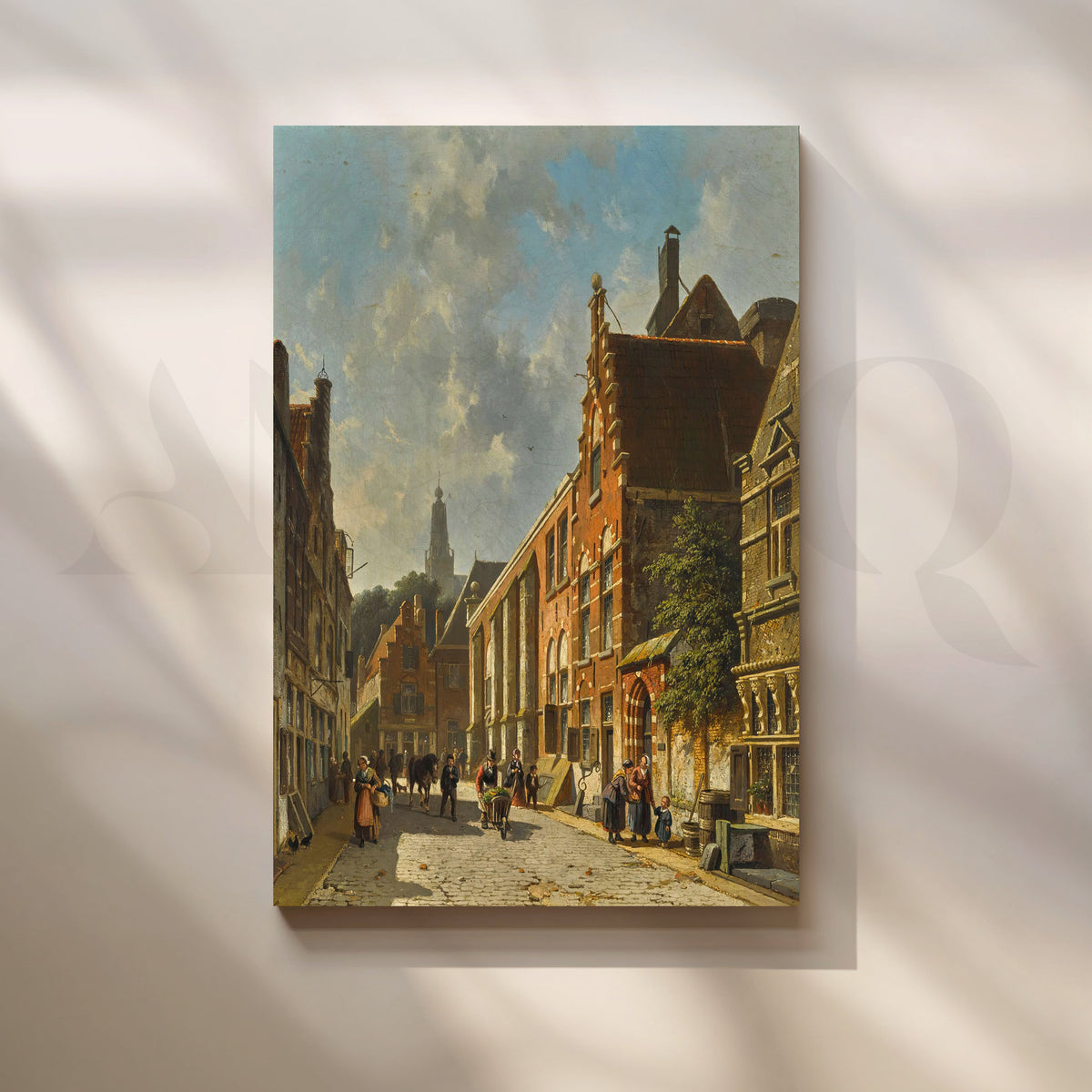 Vintage European Street Canvas Artwork – Asha Art Studio