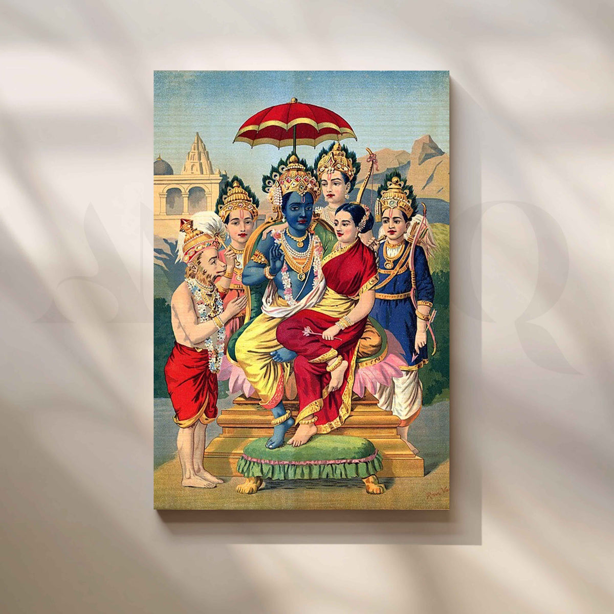 Sri Rama Pattabhishek by Raja Ravi Varma Canvas Artwork – Asha Art Studio
