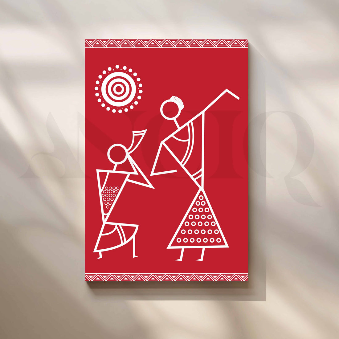 Minimal Warli Tribal Couple Artwork – Asha Art Studio