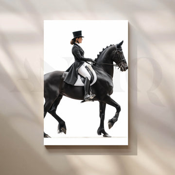 Elegant Equestrian Horse Rider Canvas Artwork – Asha Art Studio