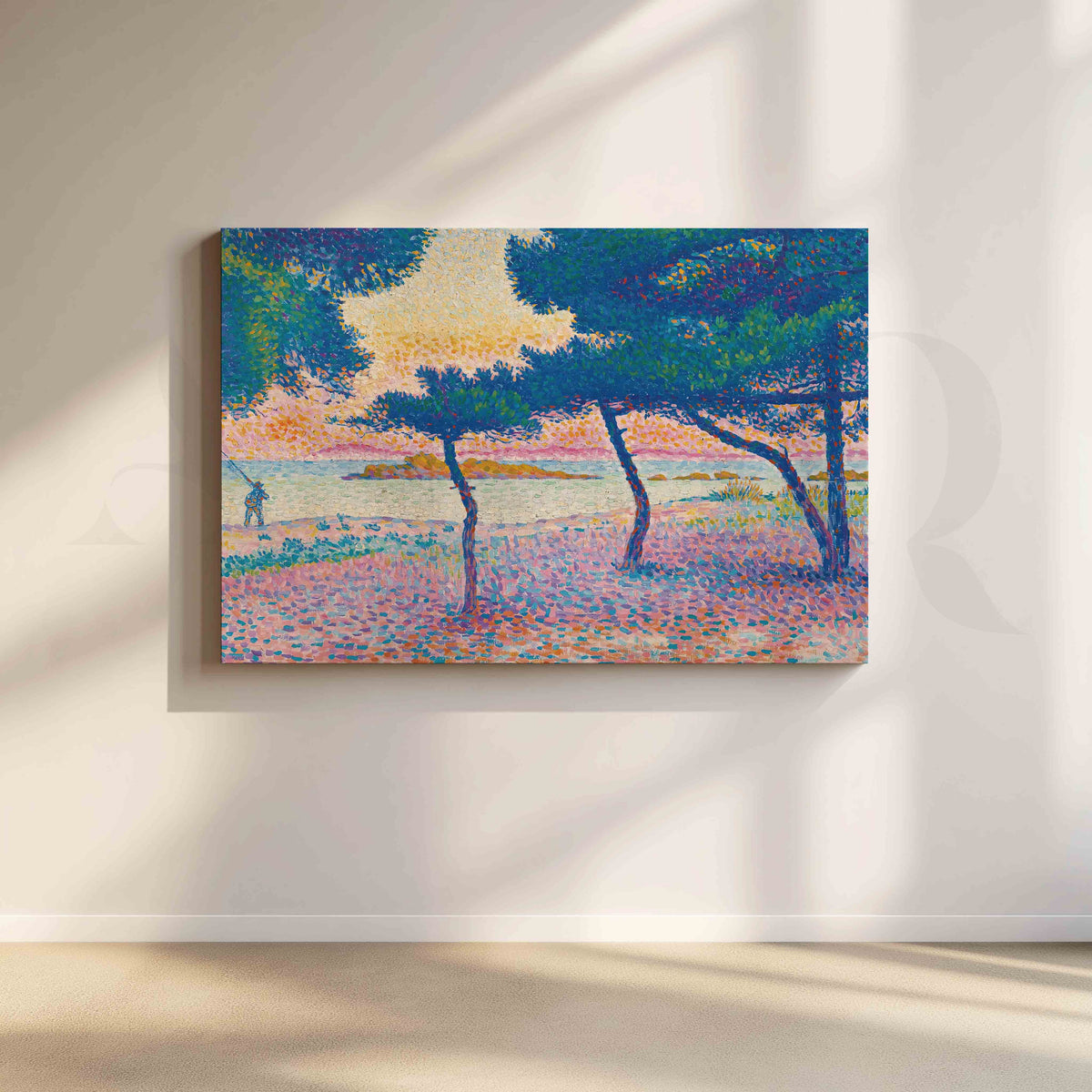 Pink Coastal Trees Canvas Artwork – Asha Art Studio