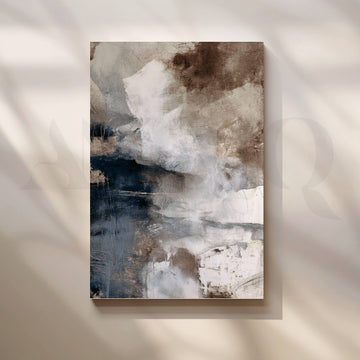 Navy, Grey and Brown Abstract Canvas Artwork – Asha Art Studio