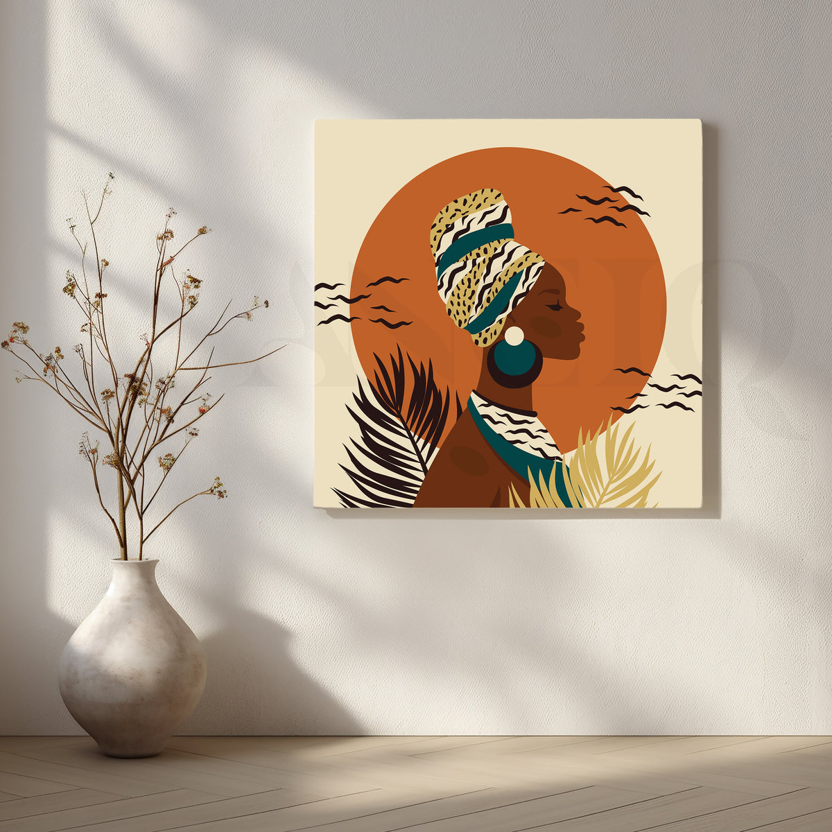 Sunset Silhouette of a Woman Artwork – Asha Art Studio