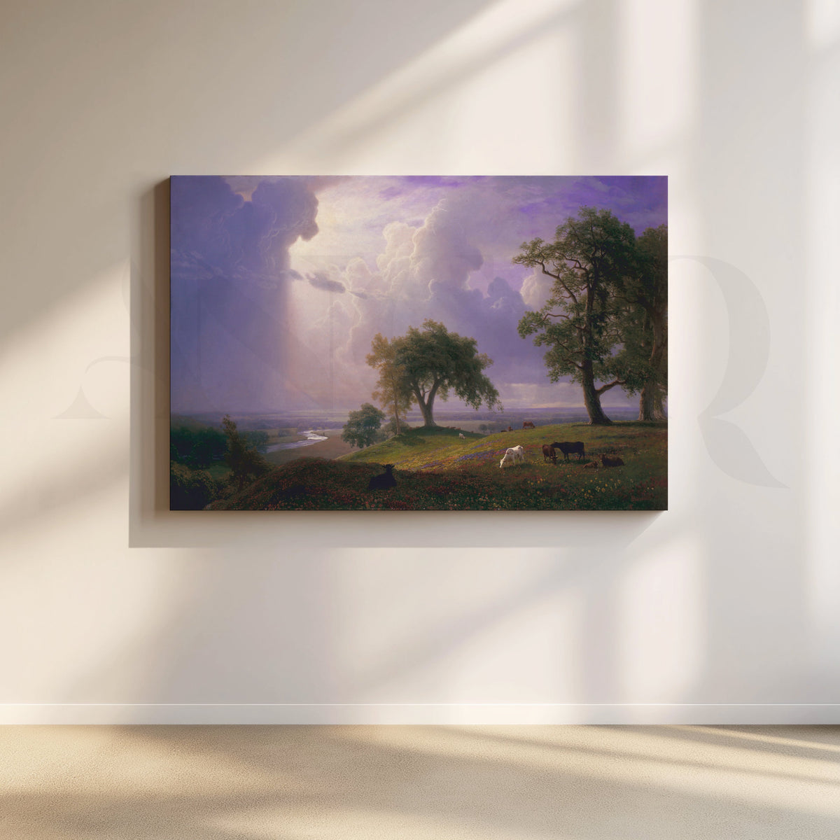 Dramatic Pasture Sky Canvas Artwork – Asha Art Studio