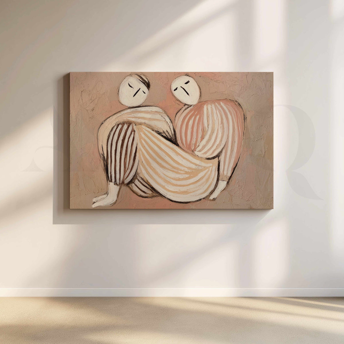 Minimal Figurative Abstract Canvas Artwork – Asha Art Studio