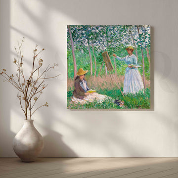 Women Painting in the Spring Orchard Impressionist Canvas Artwork – Asha Art Studio