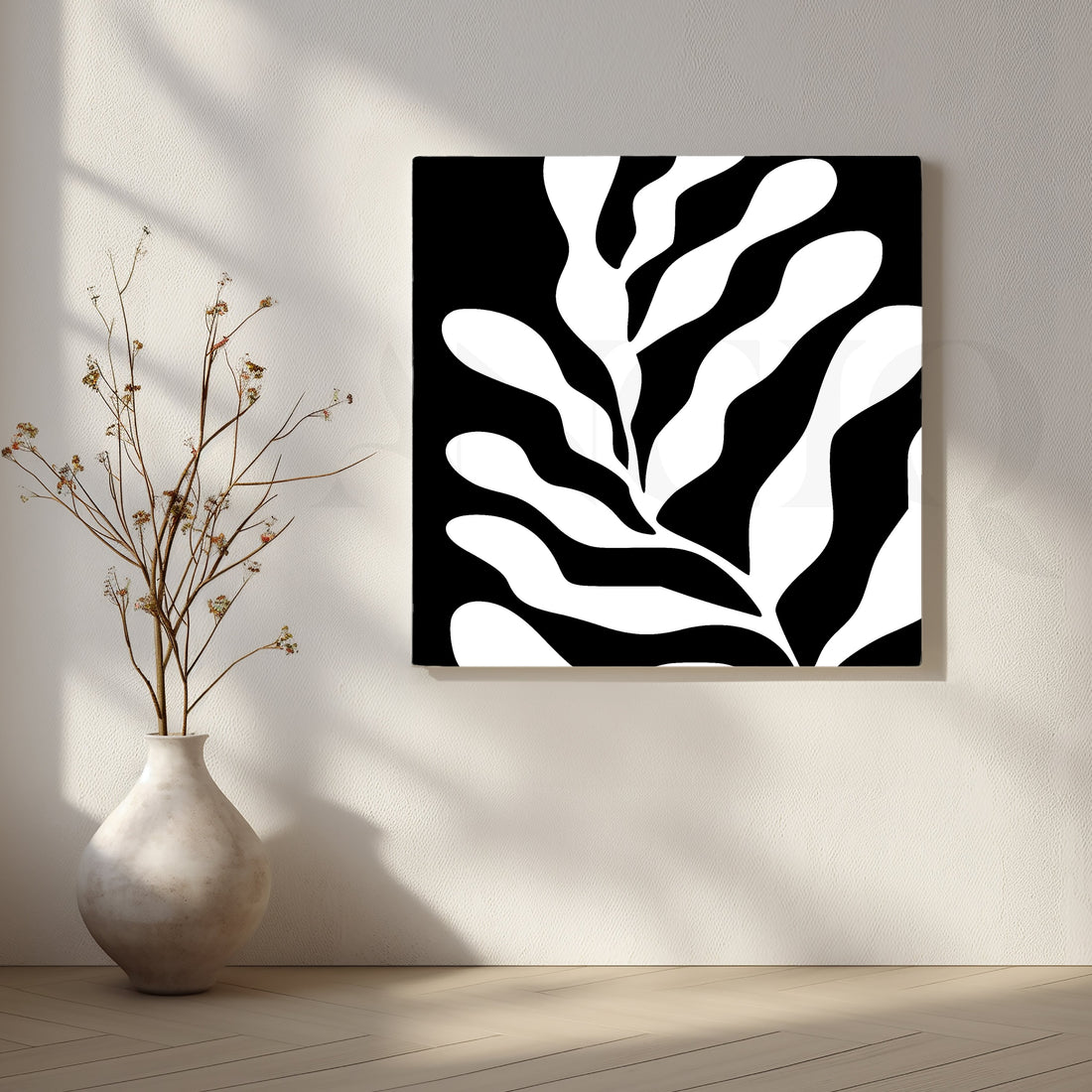 Monochrome Organic Patterns in Fluid Black and White Design – Asha Art Studio