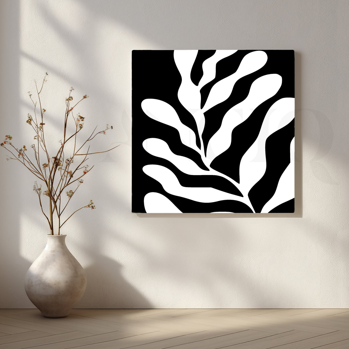 Monochrome Organic Patterns in Fluid Black and White Design – Asha Art Studio