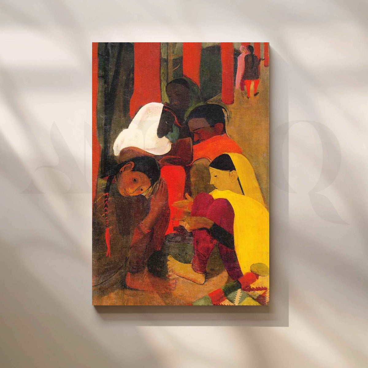 Brahmacharis by Amrita Sher-Gil Canvas Artwork – Asha Art Studio