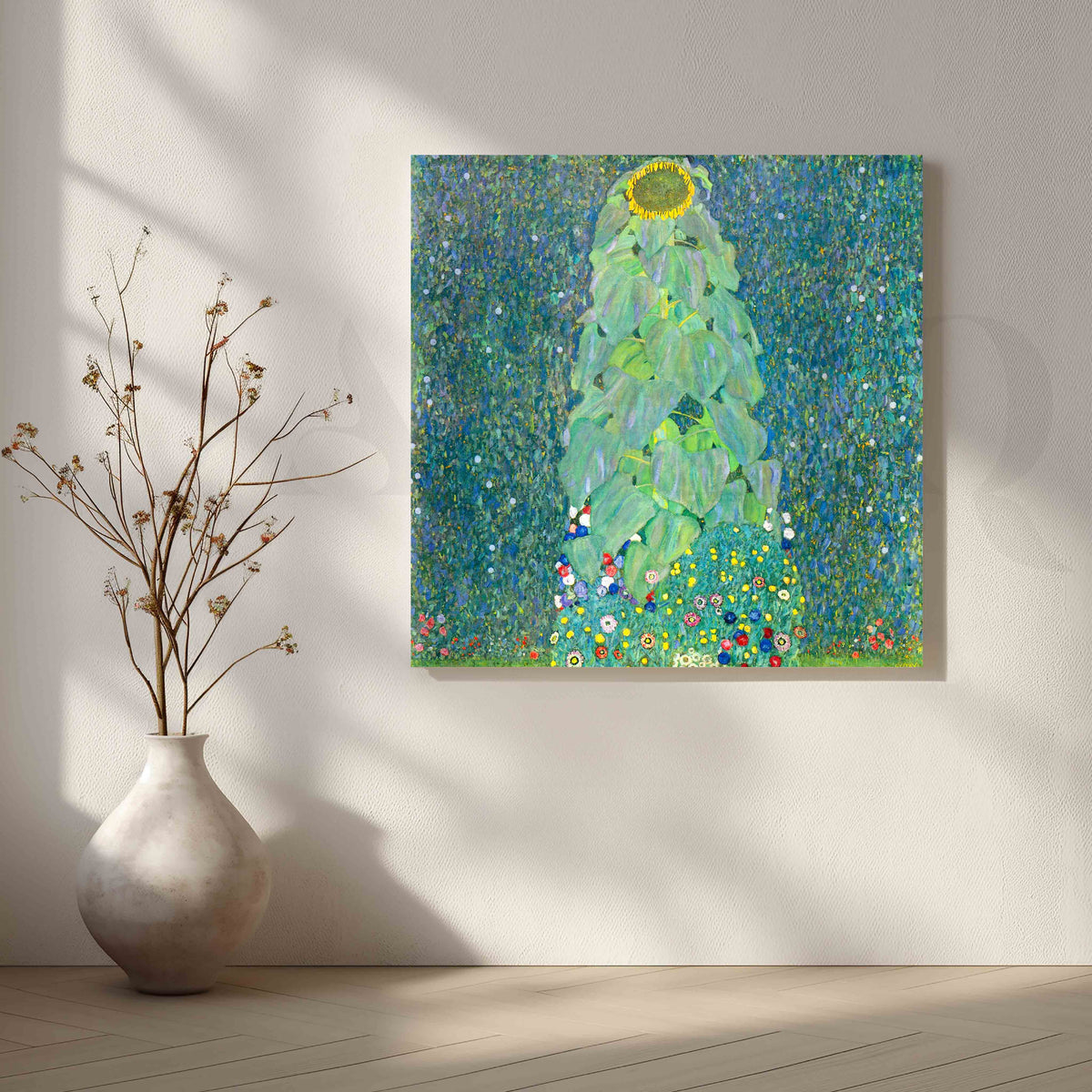 Gustav Klimt Sunflower Garden Canvas Artwork – Asha Art Studio