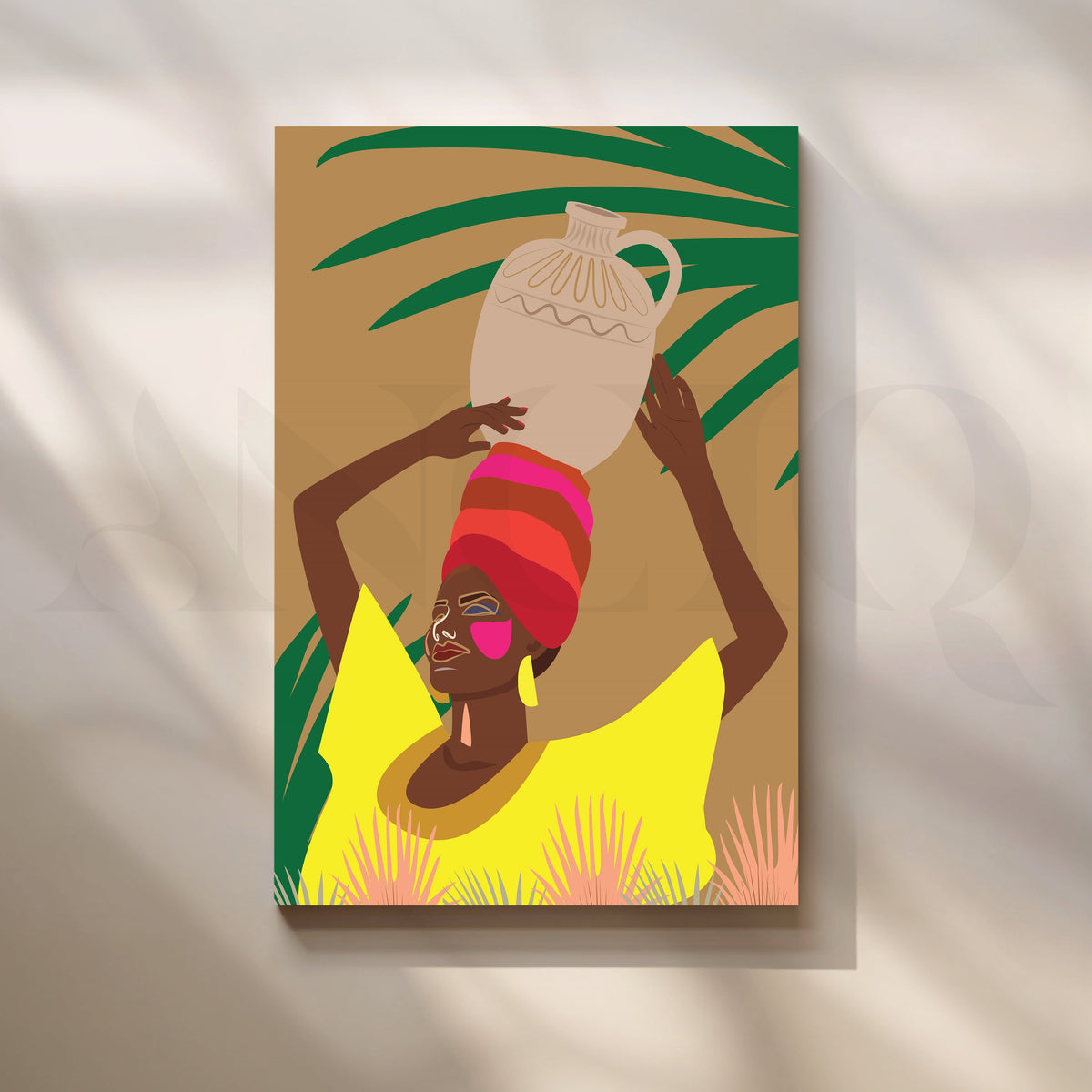 Portrait of an African Woman Canvas Artwork – Asha Art Studio