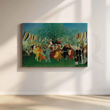 Carnival Evening Folk Art Canvas Artwork – Asha Art Studio