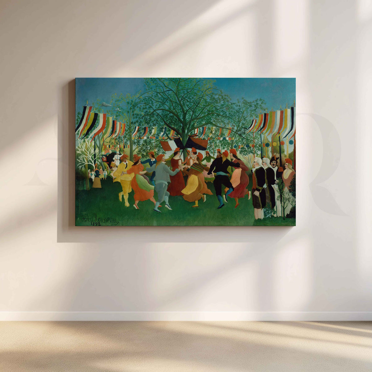Carnival Evening Folk Art Canvas Artwork – Asha Art Studio