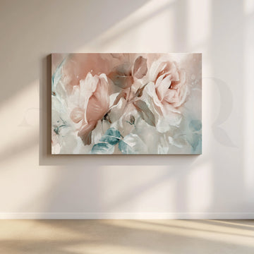 Peachy Serenade Canvas Wall Artwork – Asha Art Studio