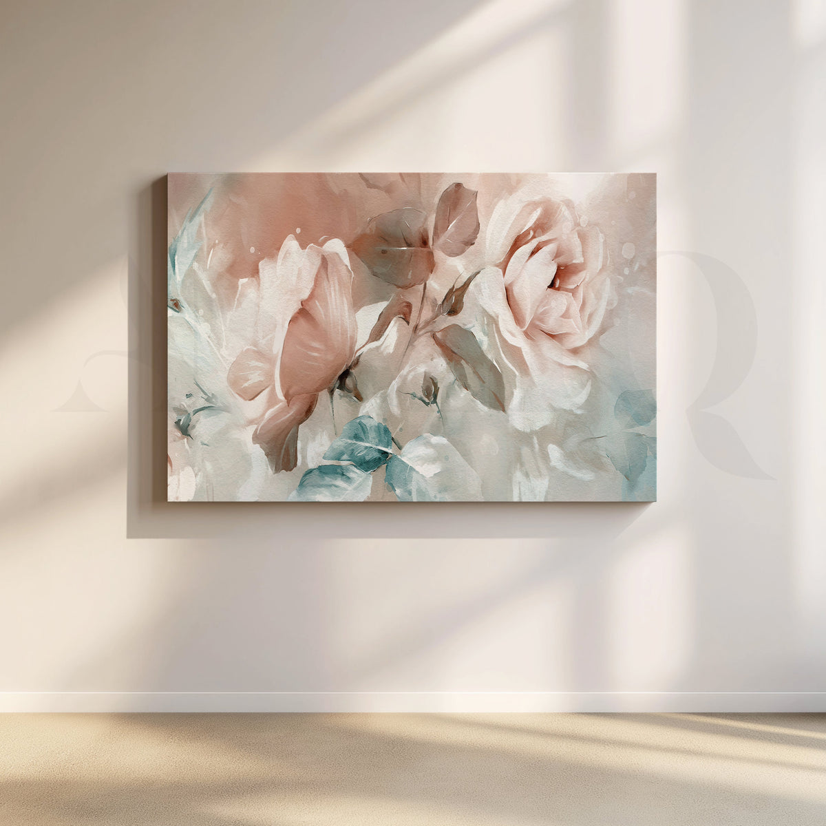 Peachy Serenade Canvas Wall Artwork – Asha Art Studio