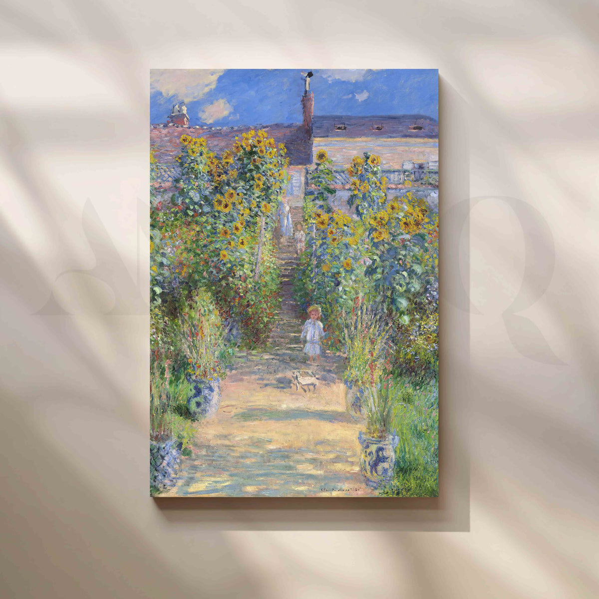 The Artist’s Garden at Vétheuil Impressionist Canvas Artwork – Asha Art Studio