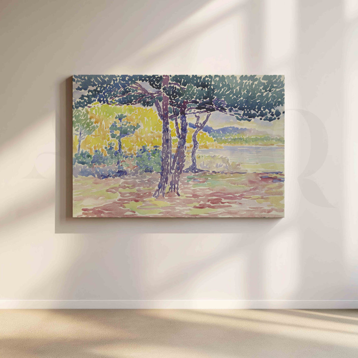 Coastal Pine Grove Canvas Artwork – Asha Art Studio