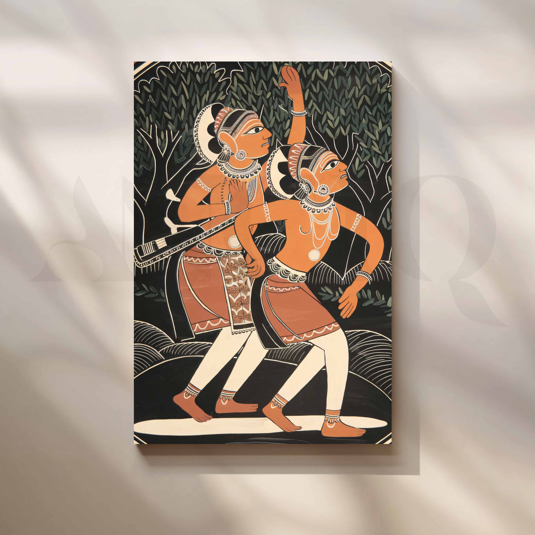 Traditional Indian Folk Dance Canvas Artwork – Asha Art Studio