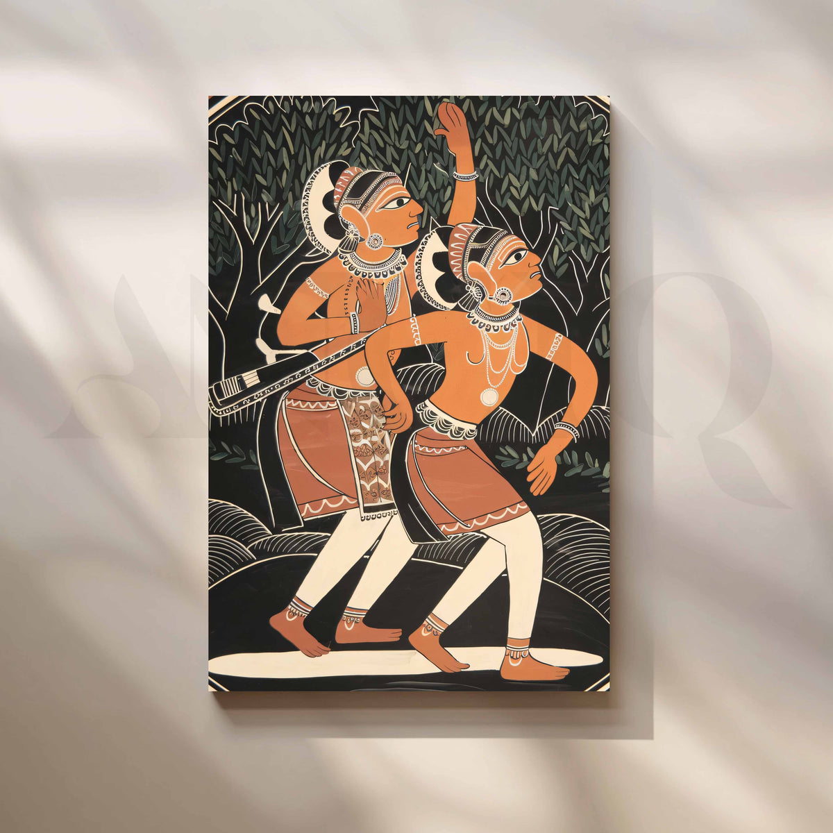 Traditional Indian Folk Dance Canvas Artwork – Asha Art Studio