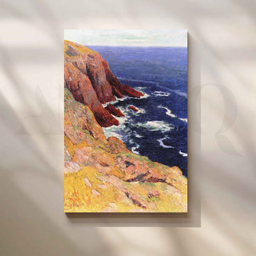 Henri Moret Rocky Coast Seascape Canvas Artwork – Asha Art Studio