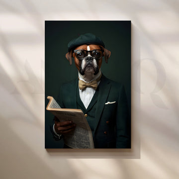 Vintage Gentleman Dog Pop Artwork – Asha Art Studio