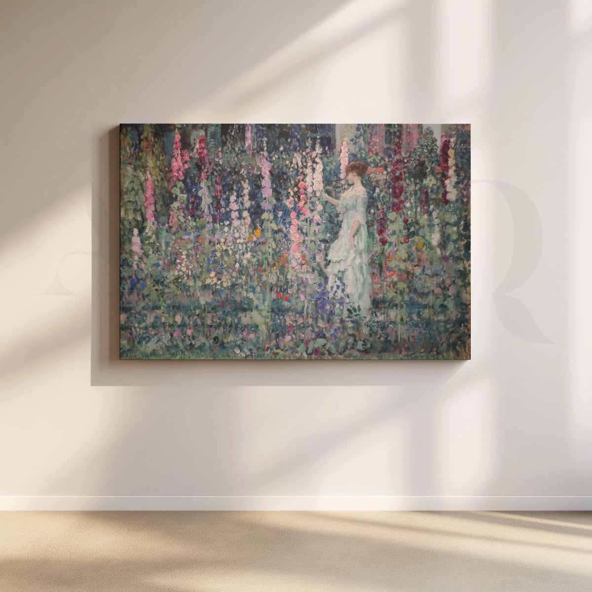 Impressionist Garden Woman Canvas Artwork – Asha Art Studio