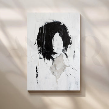 Black and White Portrait Canvas Artwork – Asha Art Studio