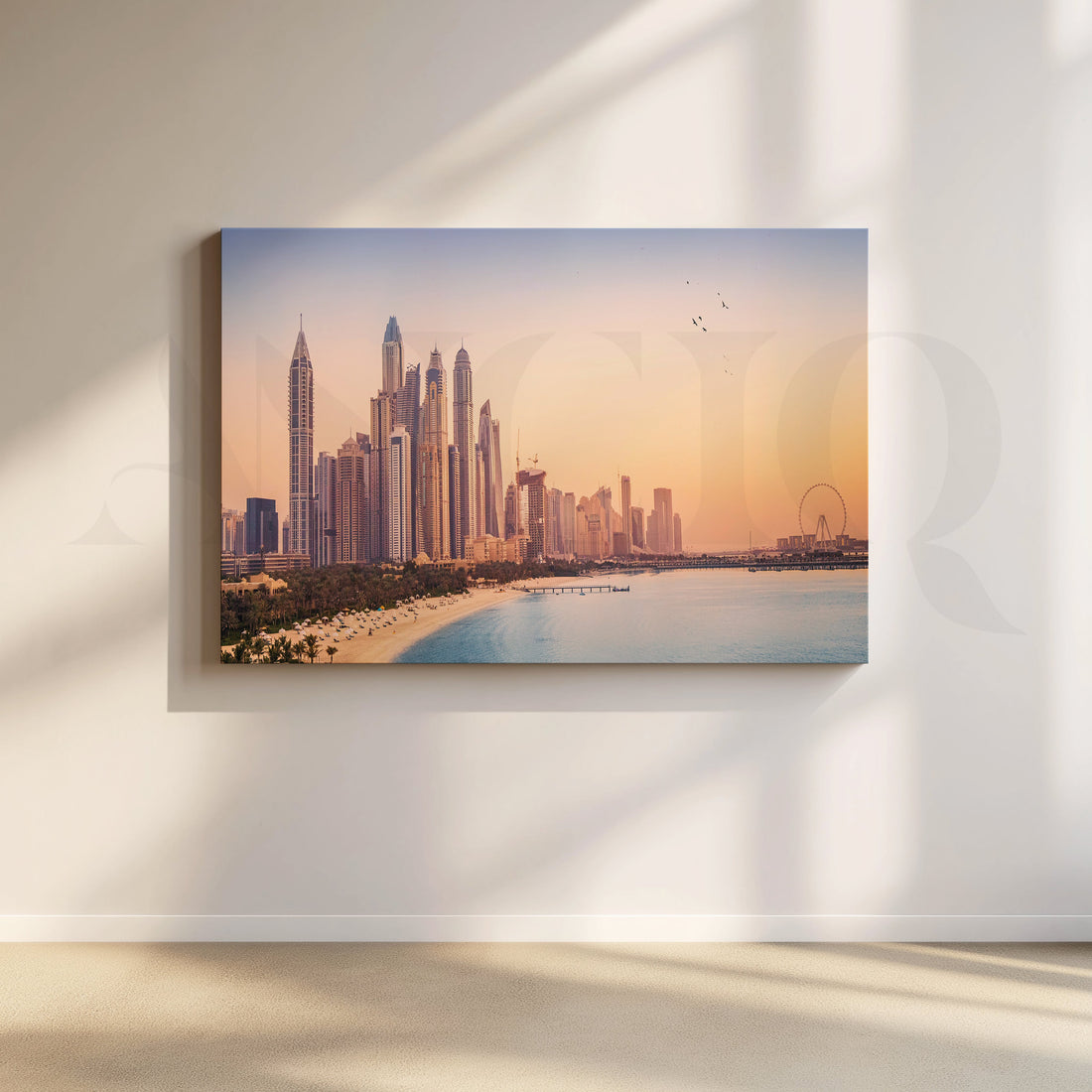 Coastal Cityscape Canvas Artwork – Asha Art Studio