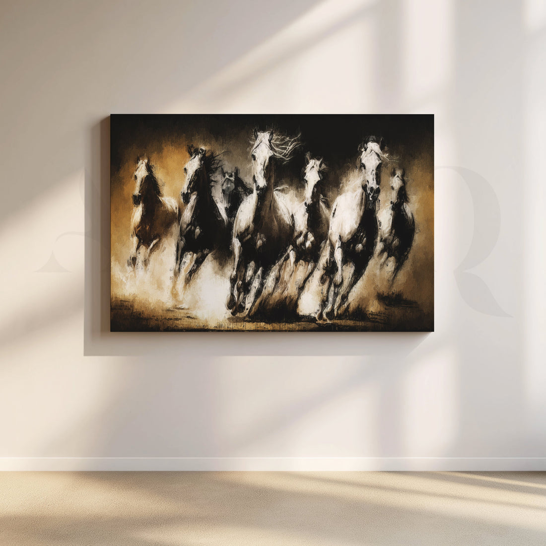 Wild Stampede Canvas Artwork – Asha Art Studio