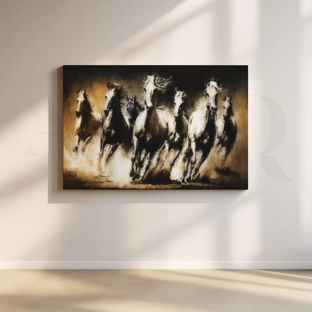 Wild Stampede Canvas Artwork – Asha Art Studio