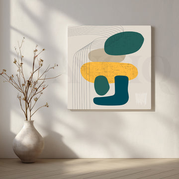Abstract Harmony in Earthy Tones Canvas Artwork – Asha Art Studio