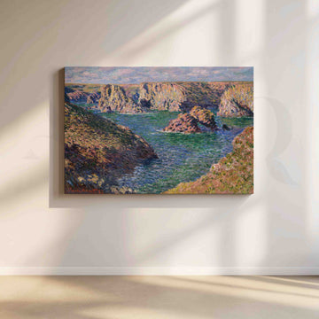 Rocky Coastal Bay Impressionist Canvas Artwork – Asha Art Studio