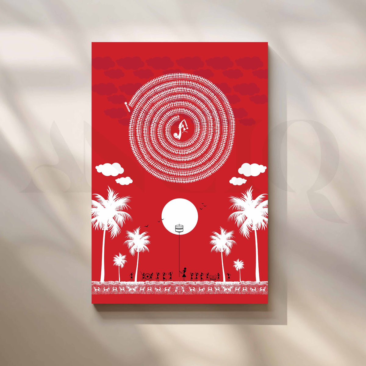 Warli Circle Dance Artwork – Asha Art Studio