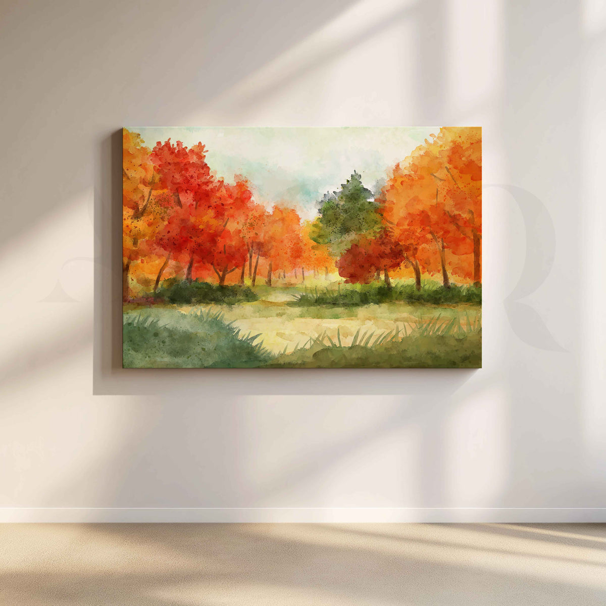 Autumn Garden Landscape Canvas Artwork – Asha Art Studio