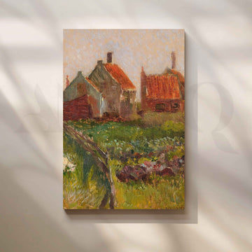 Rustic Village Landscape Canvas Artwork – Asha Art Studio