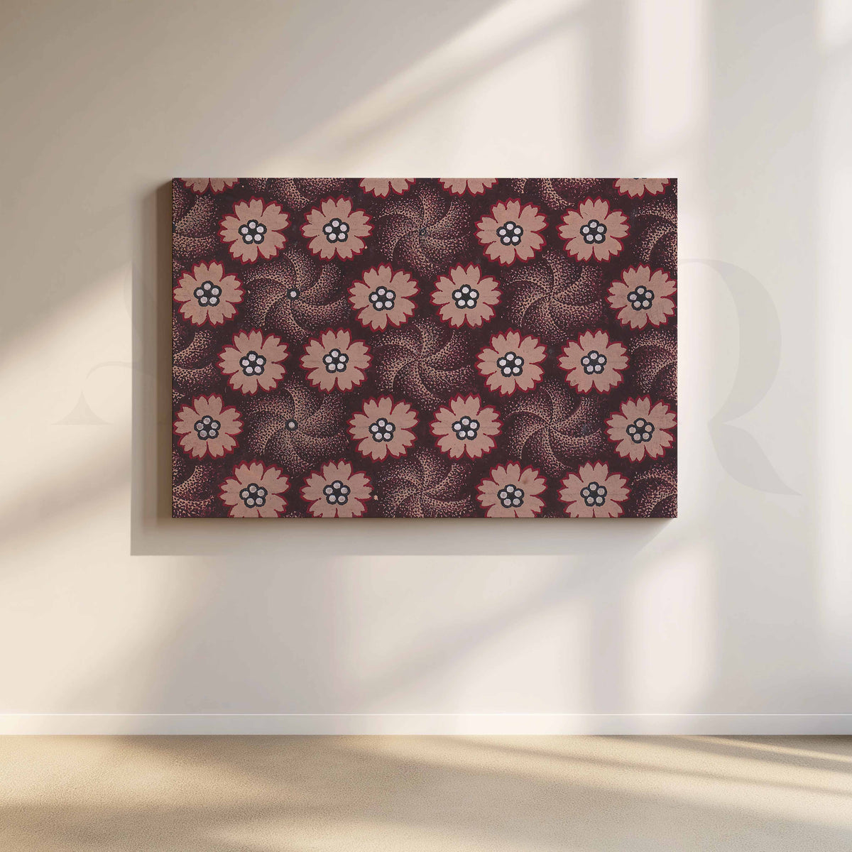 Vintage Floral Pattern Canvas Artwork – Asha Art Studio