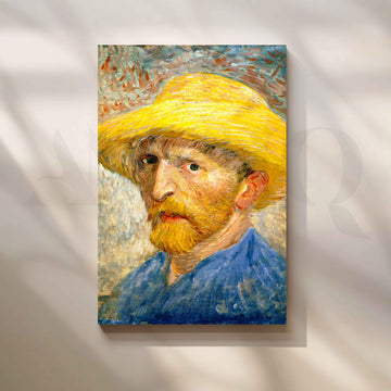 Straw Hat Artist Portrait Canvas Artwork – Asha Art Studio