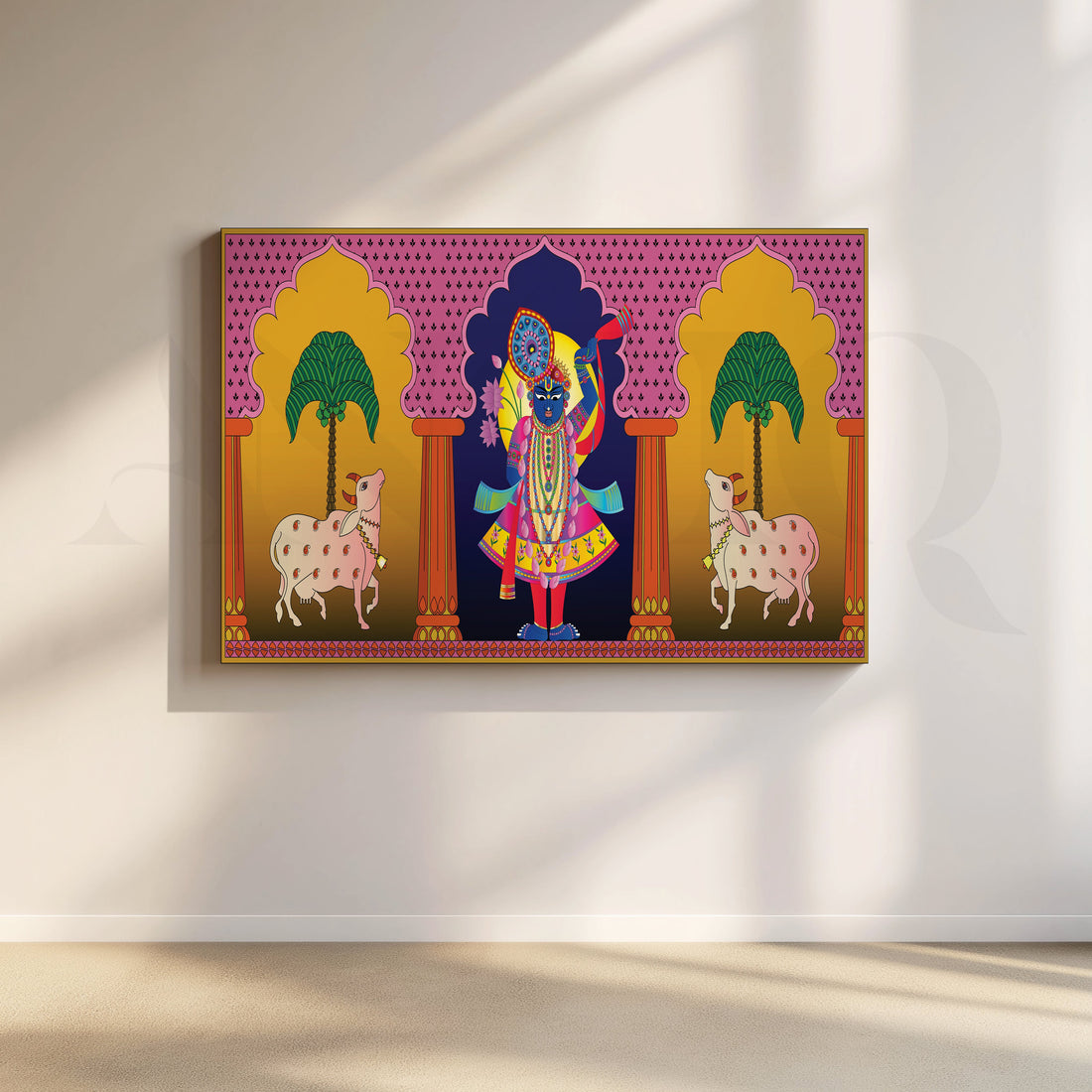 Pichwai Indian Krishna Canvas Wall Artwork – Asha Art Studio