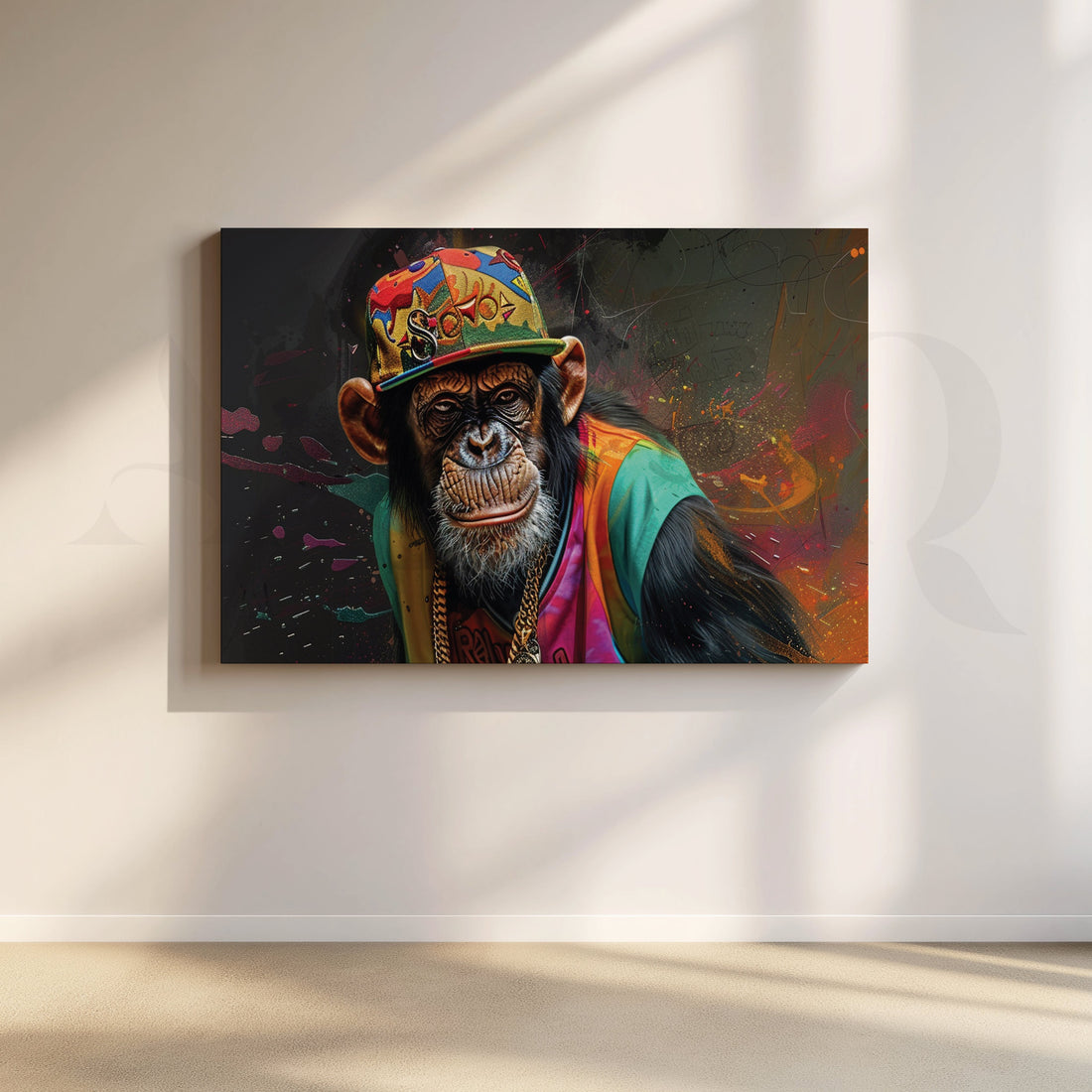 A Whimsical Chimpanzee Canvas Artwork – Asha Art Studio