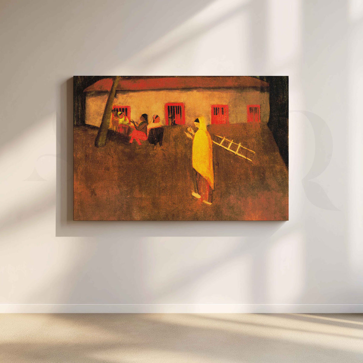 Village Scene by Amrita Sher-Gil Canvas Artwork – Asha Art Studio