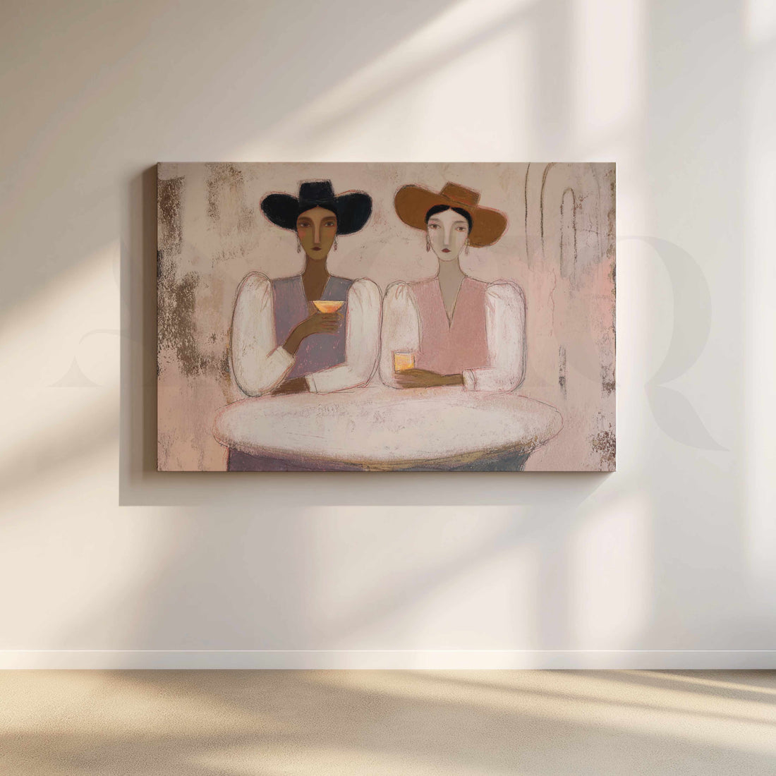 Elegant Women Portrait Canvas Artwork – Asha Art Studio